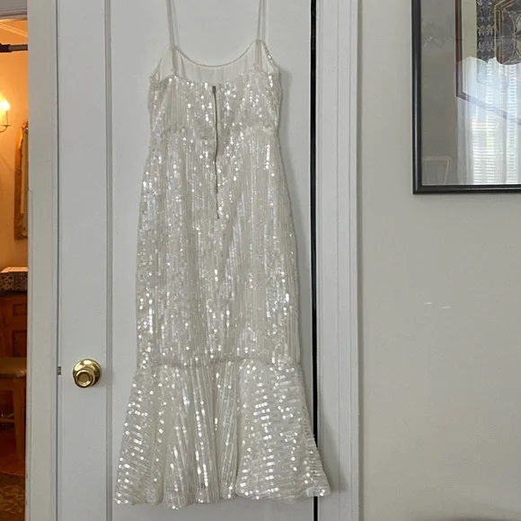 Red Dress White Sequin Dress Lulu’s Medium - Picture 7 of 8